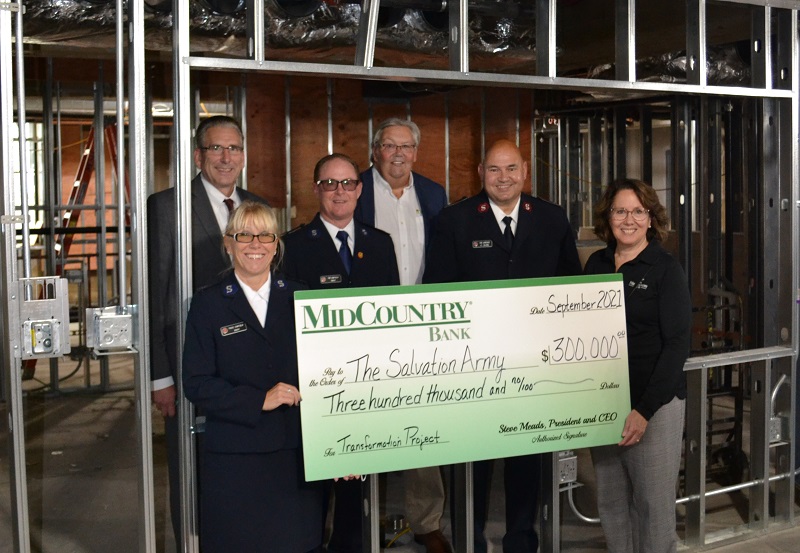 MidCountry Bank Check Presentation to the Salvation Army