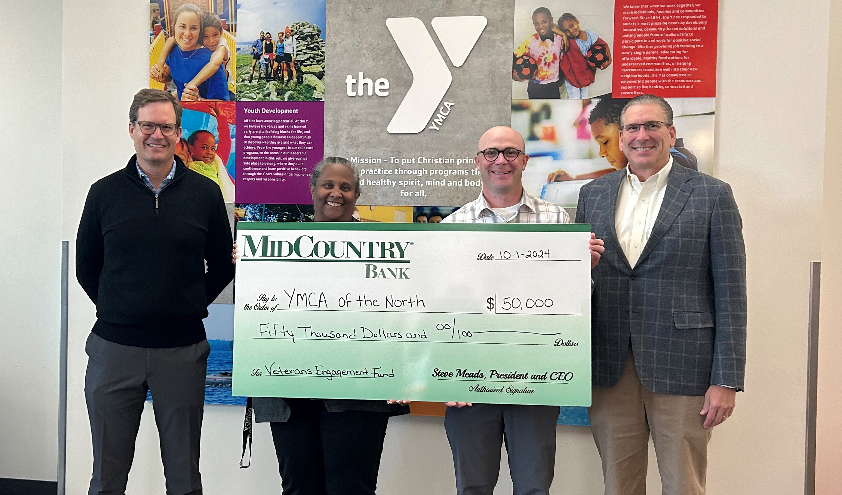 MidCountry Bank Supports Veterans with Donation to YMCA of the North